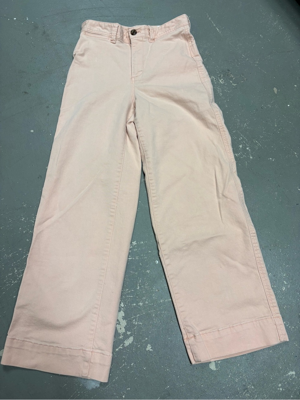 Gap High Rise Wide Leg Cropped Jeans Apricot/Peach Womens 0